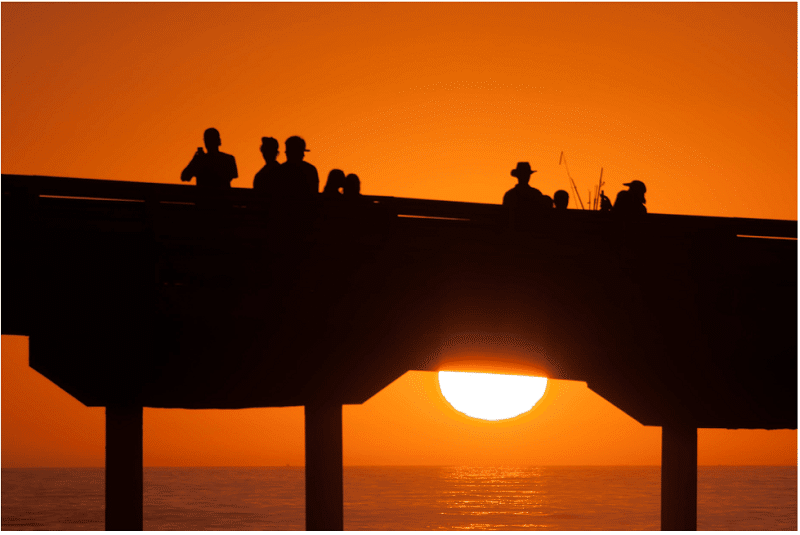 Night fishing on the pier